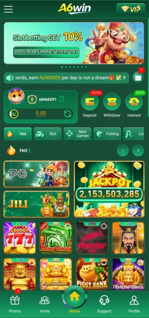 A6win Game Dashboard image